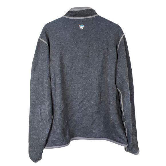 Kuhl Mens Sweater Sz Large Gray Chianti Fleece 1/4 Zip Outdoors Pullover - Picture 4 of 7